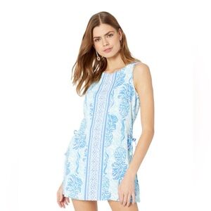 Lilly Pulitzer Donna Romper Sz 2 Bennet Blue Pineapple Print Out of the Blue